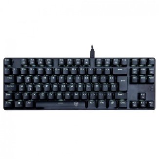 Teclado Mecânico Gamer T-Dagger Bora Single LED White Switch Blue ABNT2 Preto