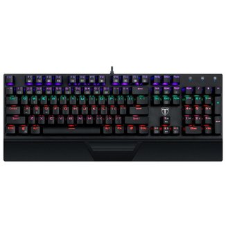 Teclado Mecanico Gamer T-Dagger Destroyer LED Rainbow Switch Azul ABNT2 Preto