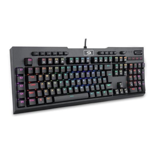 Teclado Mecanico Redragon Brahma PRO Preto RGB Opical Switch, K586RGB-PRO - Preto