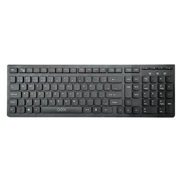 TECLADO MULTÍMIDIA COM FIO OEX TC300 FLAT 104 TECLAS BRANCO