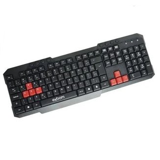 Teclado Multimídia Com Fio USB Abnt2 BK-144M Preto Exbom