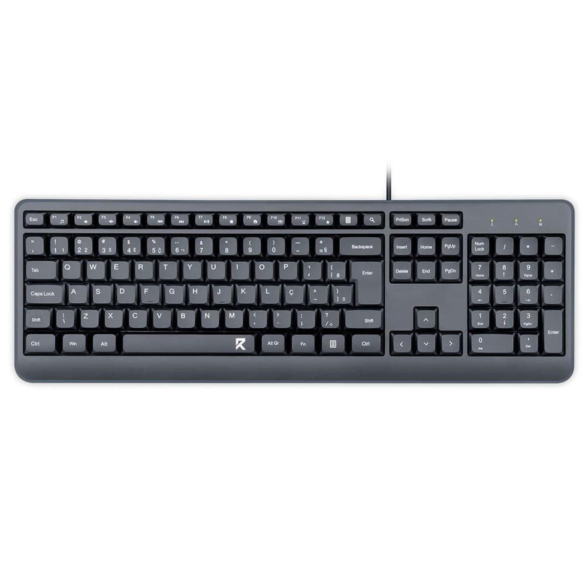 Teclado Office Redragon Membrana, Full Size, ABNT2, Preto - BK-7092 PT ...