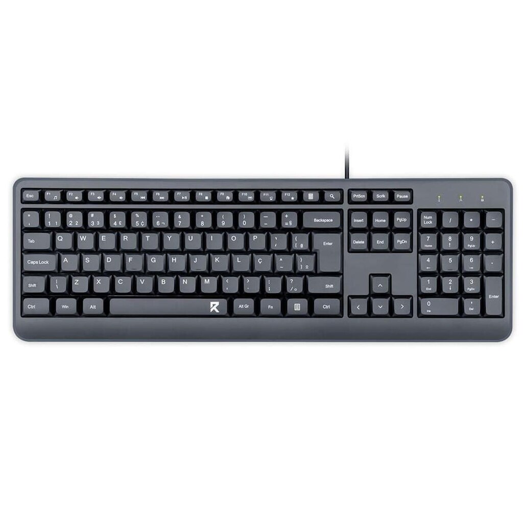 Teclado Office Redragon Membrana, Full Size, ABNT2, Preto - BK-7092 PT