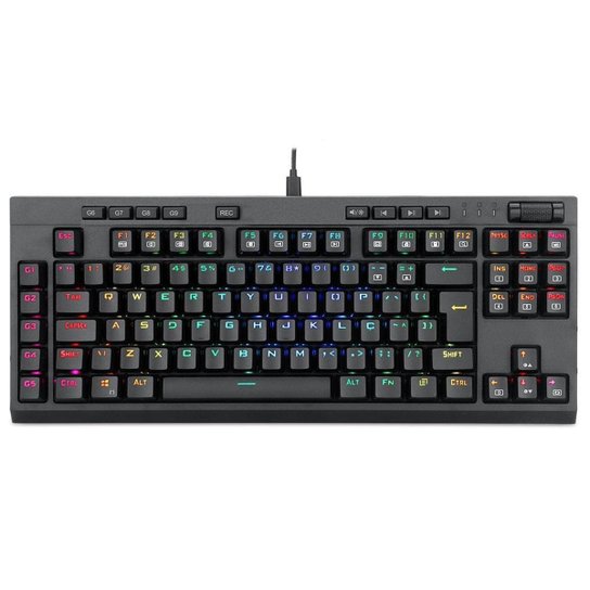 Teclado Óptico-Mecânico Gamer Redragon BroadSword Pro RGB, Switch Marrom, ABNT2 - Preto Menor preço em Teclado Óptico-Mecânico Gamer Redragon BroadSword Pro RGB, Switch Marrom, ABNT2 - Preto