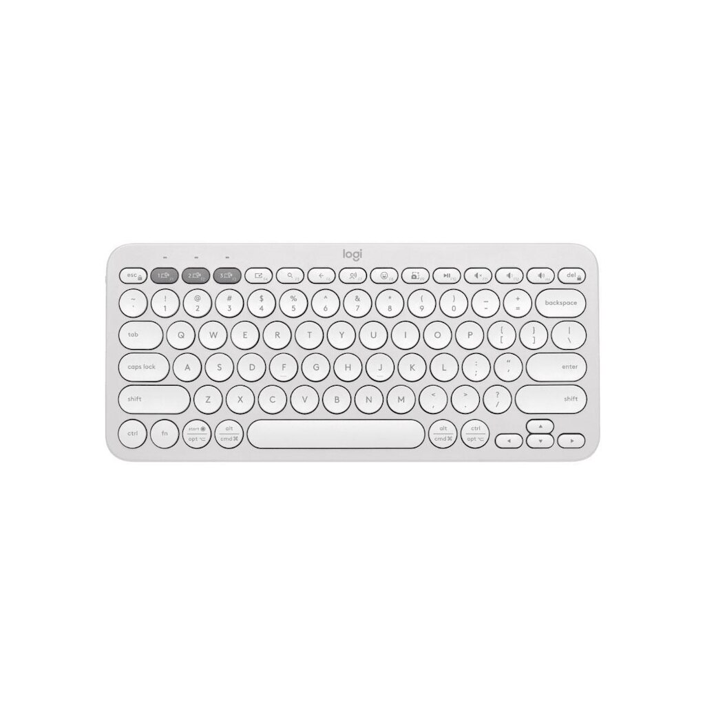 Teclado sem Fio Logitech K380S - Padrao US - Branco - Bluetooth - 920-011790