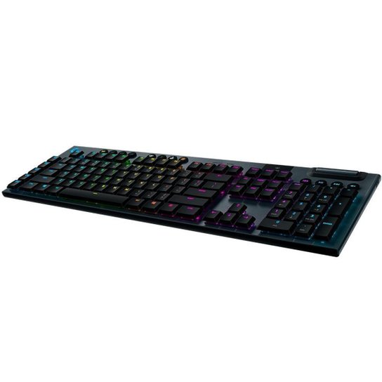 Teclado Sem Fio Mecânico Gamer Logitech G915 Lightspeed, Bluetooth, Design ultrafino, RGB - Preto