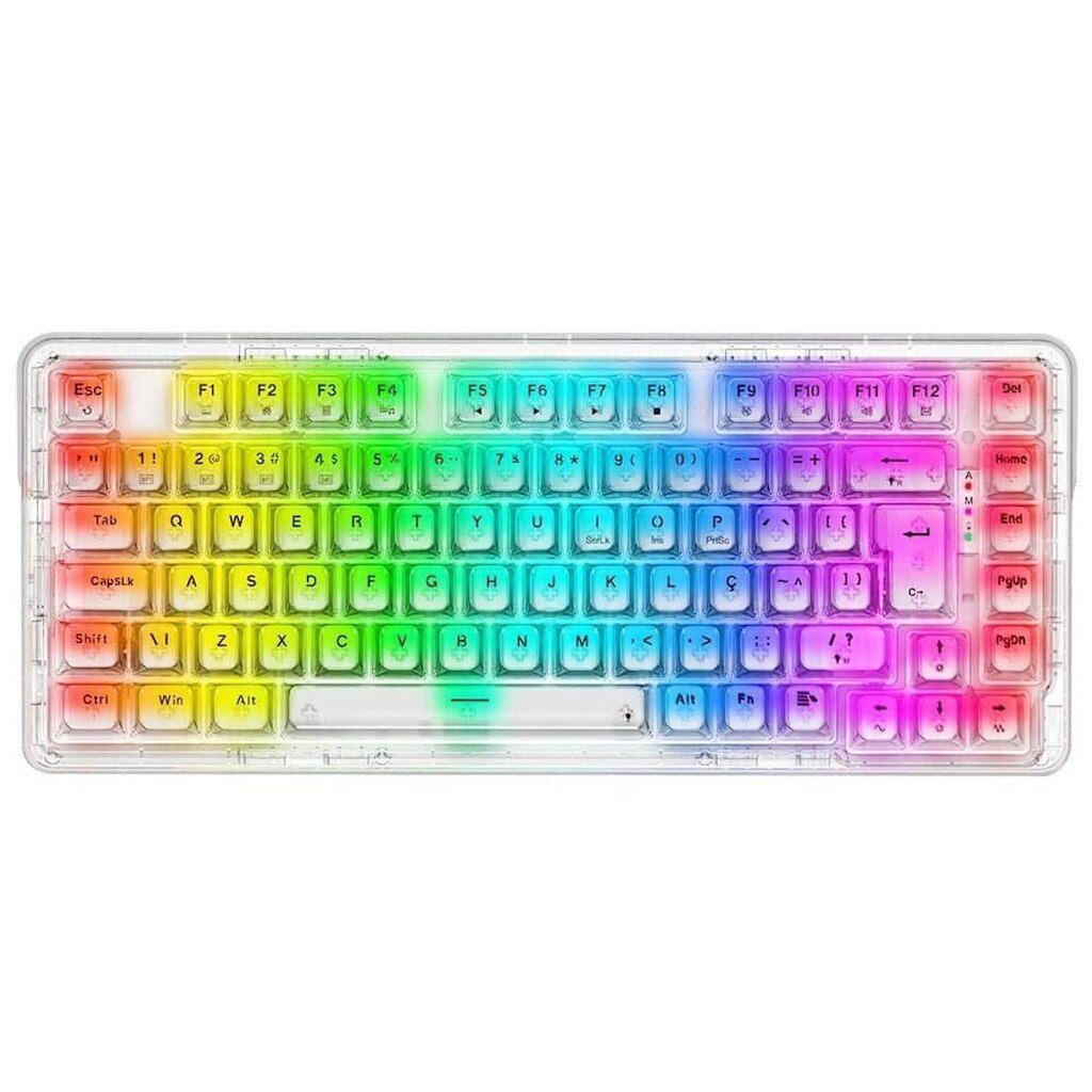 Teclado Sem Fio Mecânico Gamer Redragon ELF Pro, RGB, USB e Bluetooth, ABNT2 K649CT-RGB-PRO PT