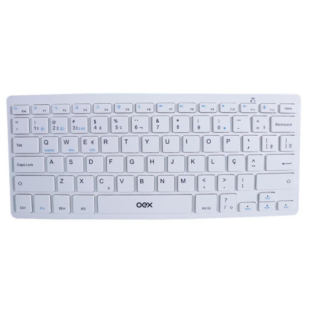 Teclado Sem Fio Wireless Elite Duo Oex Tc508 Abnt2 Branco