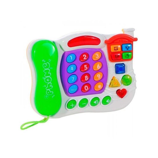 Telefone Musical Emite Som e Emite Luz Art Brink - Colorido