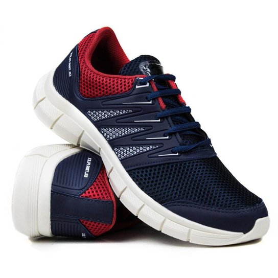 Tenis Academia Caminhada em Nylon Masculino - Azul Menor preço em Tenis Academia Caminhada em Nylon Masculino - Azul