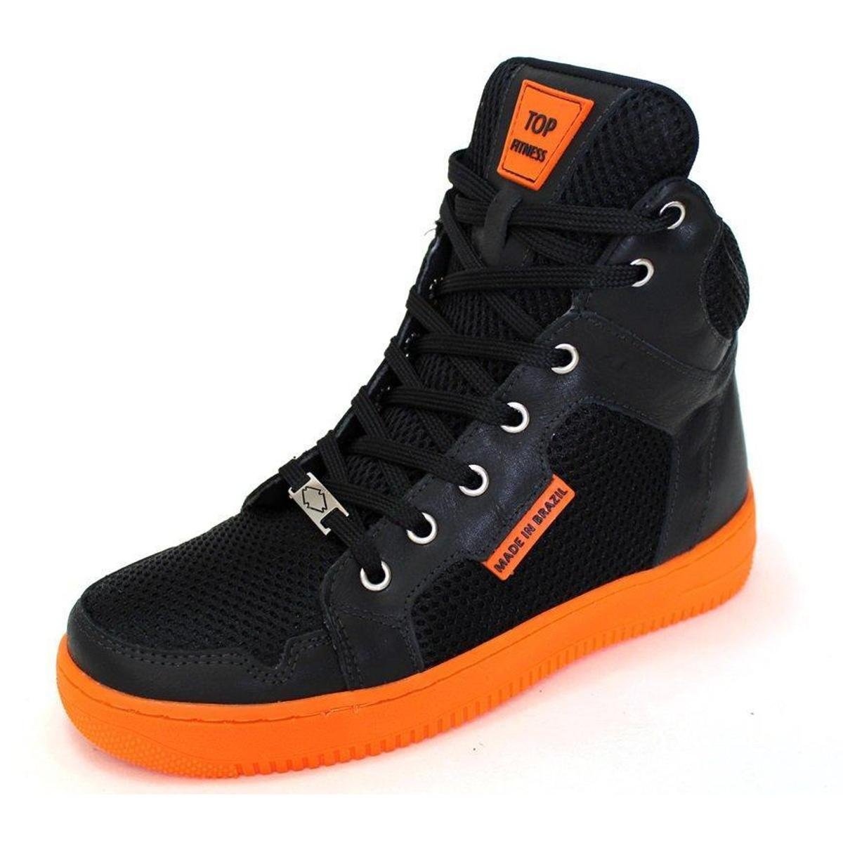Tênis Academia Top Fitness Masculino - Preto e Laranja | Netshoes