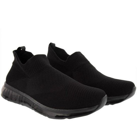 Tênis Actvitta Esportivo Feminino Puxador Knit Preto - Preto Menor preço em Tênis Actvitta Esportivo Feminino Puxador Knit Preto - Preto