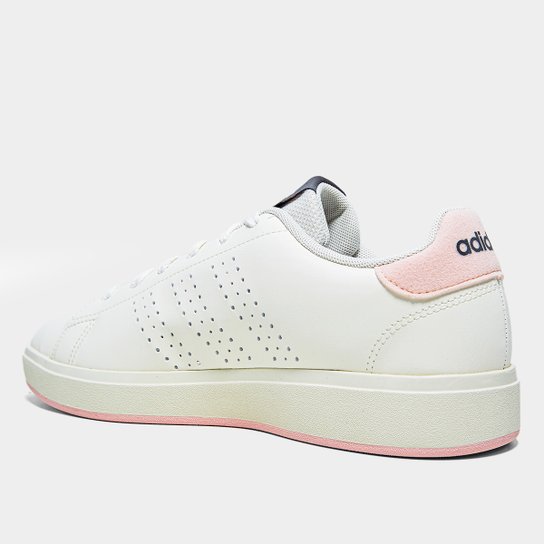 Tênis Adidas Advantage Base Feminino Bege+Rosa Netshoes
