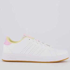 Imagem Tênis Adidas Advantage Base Feminino Branco e Amarelo