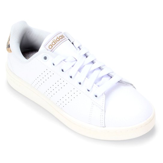 Tênis Adidas Advantage Leopard II Feminino - Branco Menor preço em Tênis Adidas Advantage Leopard II Feminino - Branco