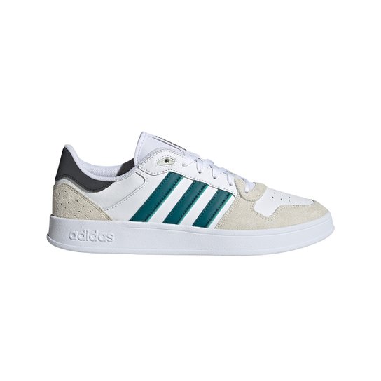 Tênis Adidas Breaknet Plus Masculino - Branco+Verde Menor preço em Tênis Adidas Breaknet Plus Masculino - Branco+Verde