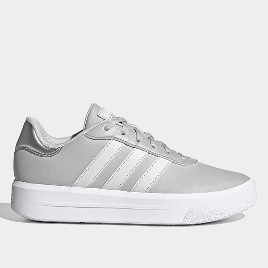Tênis Adidas Court Plataform Feminino Cinza Netshoes Tênis Adidas Court Plataform Feminino Cinza Netshoes