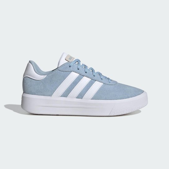 Tênis Adidas Court Silk Feminino - Azul Menor preço em Tênis Adidas Court Silk Feminino - Azul