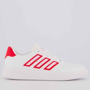 Imagem Tênis Adidas Courtblock Feminino Branco e Laranja