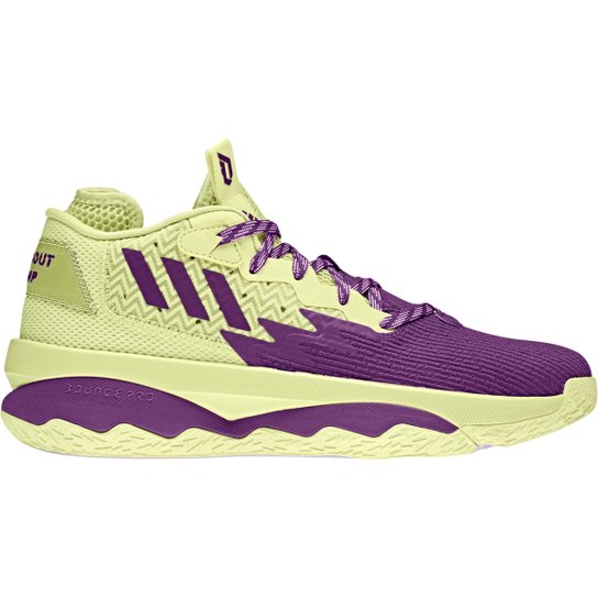 Tênis Adidas Dame 8 4Th Knockout Masculino - Verde+Roxo Menor preço em Tênis Adidas Dame 8 4Th Knockout Masculino - Verde+Roxo