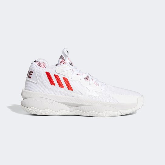 Tênis Adidas Dame 8 Dame Time Masculino - Branco+Vermelho Menor preço em Tênis Adidas Dame 8 Dame Time Masculino - Branco+Vermelho