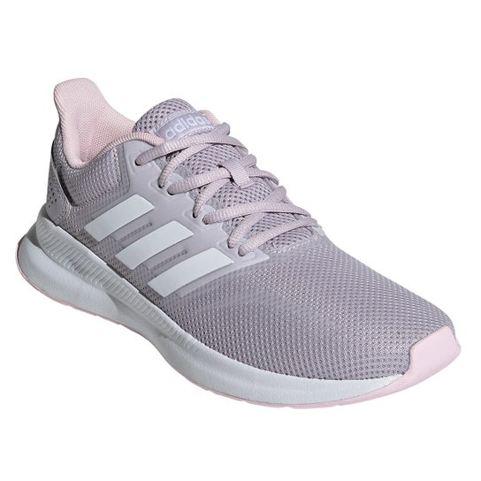 Tênis Adidas Falcon Feminino - Cinza e Rosa Menor preço em Tênis Adidas Falcon Feminino - Cinza e Rosa