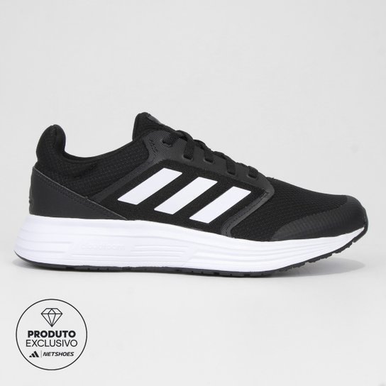Tênis Adidas Galaxy 5 Feminino - Preto+Branco Menor preço em Tênis Adidas Galaxy 5 Feminino - Preto+Branco