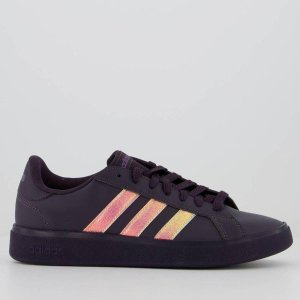 Imagem Tênis Adidas Grand Court Base 2.0 Feminino Roxo Metalizado