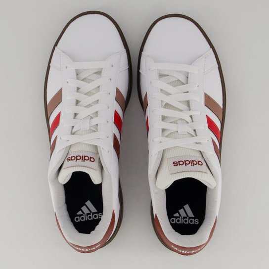 Tênis Adidas Grand Court Base Branco e Marrom