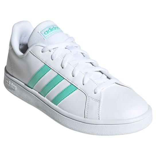 Tênis Adidas Grand Court Base Feminino - Branco+Verde Água é ruim? Tênis Adidas Grand Court Base Feminino - Branco+Verde Água é boa?