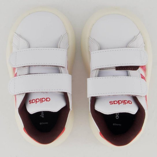 Tênis Adidas Grand Court Disney Minnie Infantil Branco e Rosa