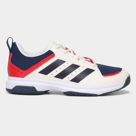 Tênis Adidas Indoor Ligra 7 Masculino - Branco+Marinho Menor preço em Tênis Adidas Indoor Ligra 7 Masculino - Branco+Marinho