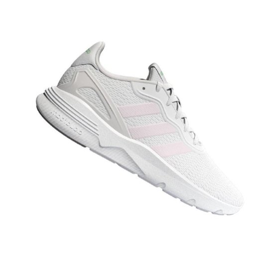 Tênis Adidas Nebzed Lifestyle Feminino - Branco+Rosa Menor preço em Tênis Adidas Nebzed Lifestyle Feminino - Branco+Rosa