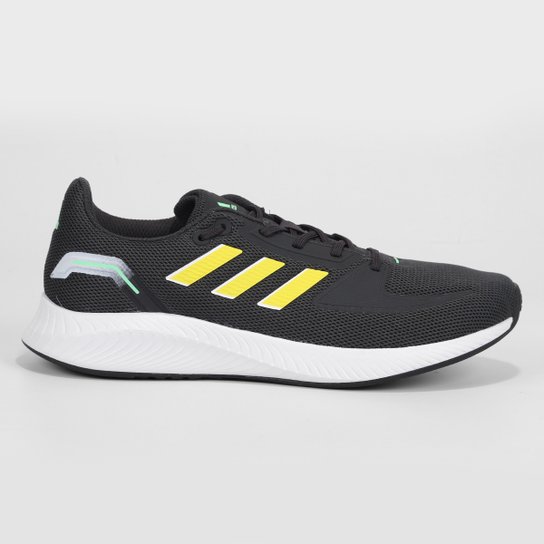 Tênis Adidas Runfalcon 2.0 Masculino - Preto+Amarelo Menor preço em Tênis Adidas Runfalcon 2.0 Masculino - Preto+Amarelo