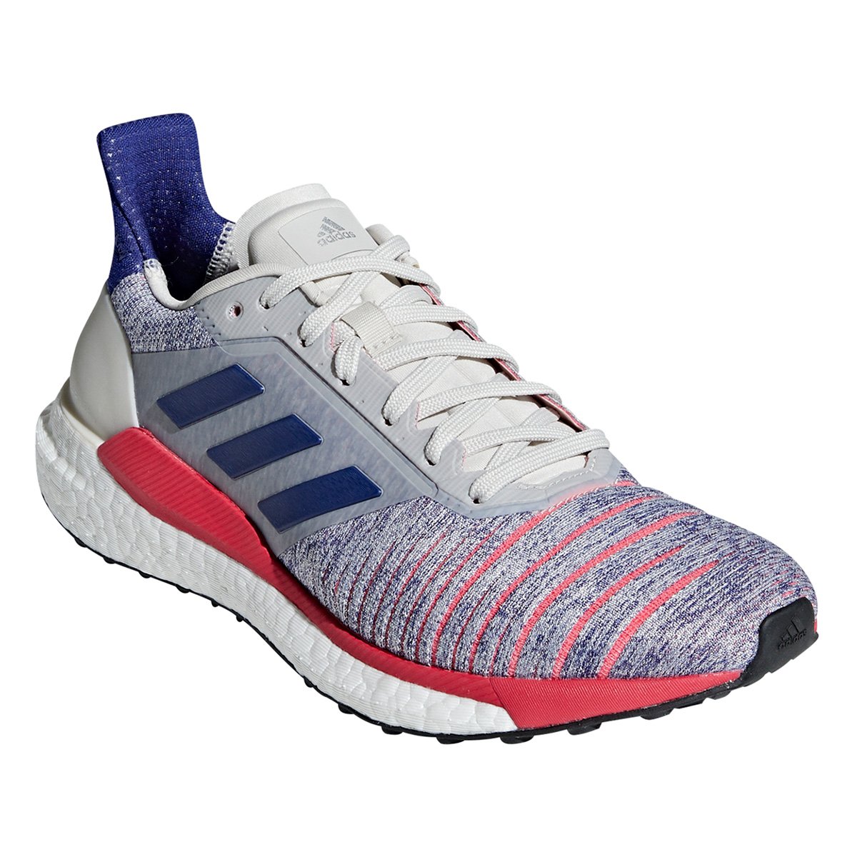 T锚nis solar glide boost feminino branco e salm茫o Clearance