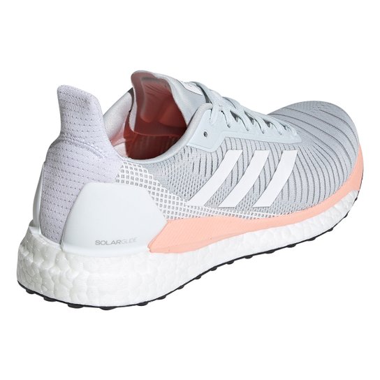 T锚nis adidas solar glide boost feminino  branco e salm茫o Clearance