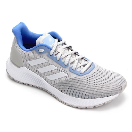 Tênis Adidas Solar Ride Feminino - Cinza e Azul Menor preço em Tênis Adidas Solar Ride Feminino - Cinza e Azul