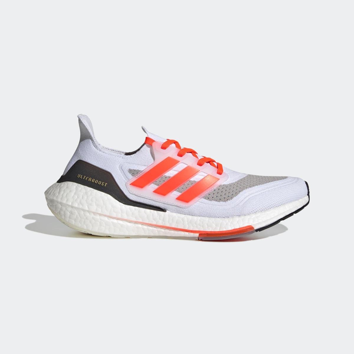 Tênis Adidas Ultraboost 21 Masculino Branco+Laranja Netshoes
