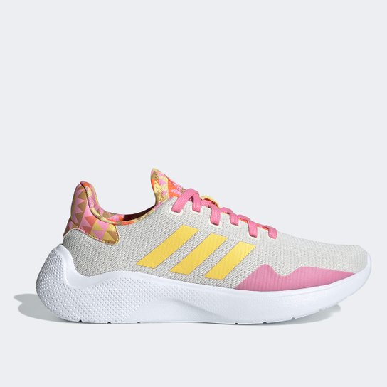 Tênis Adidas x Farm Rio Puremotion 2.0 Feminino - Branco+Amarelo Menor preço em Tênis Adidas x Farm Rio Puremotion 2.0 Feminino - Branco+Amarelo
