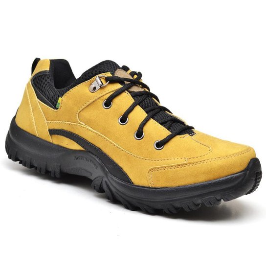 Tênis Adventure Masculino Cano Curto Cadarço Trilha Macio - Amarelo Menor preço em Tênis Adventure Masculino Cano Curto Cadarço Trilha Macio - Amarelo