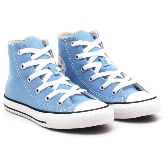 Tenis All Star Converse Kids Chuck Taylor Hi Infantil Ck0428 Azul Claro Netshoes Tenis All Star Converse Kids Chuck Taylor Hi Infantil Ck0428 Azul Claro Netshoes