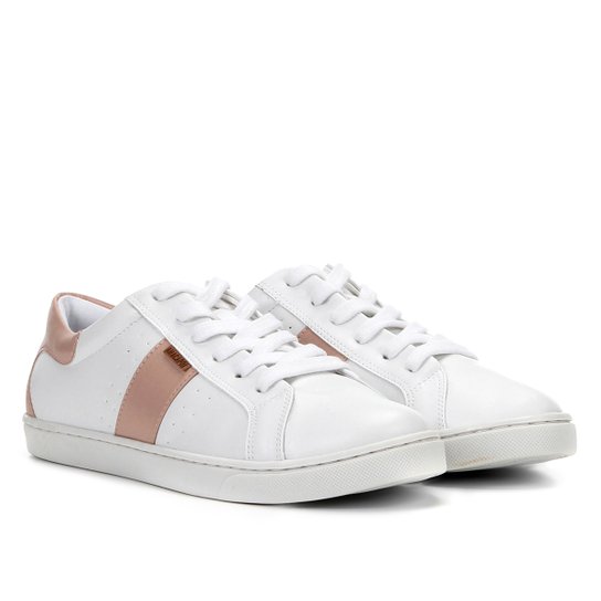 Tênis Anacapri Detalhe Lateral Feminino - Branco+Bege
