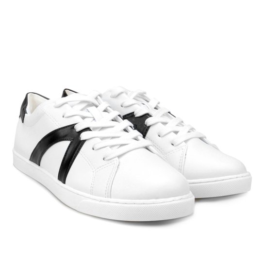 Tênis Anacapri Detalhe Lateral Feminino - Branco+Preto