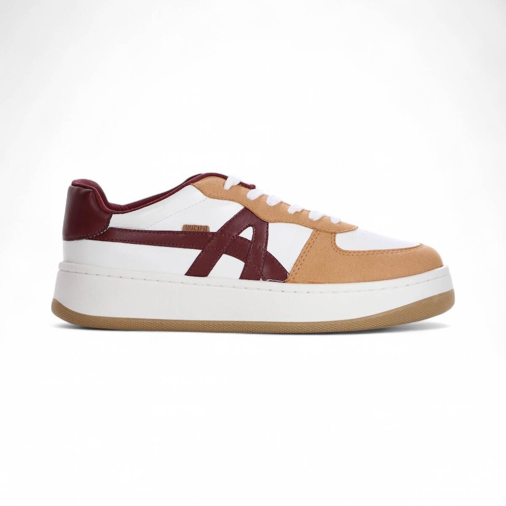 Tênis Anacapri Robusto Street Camurça Branco Marrom Feminino