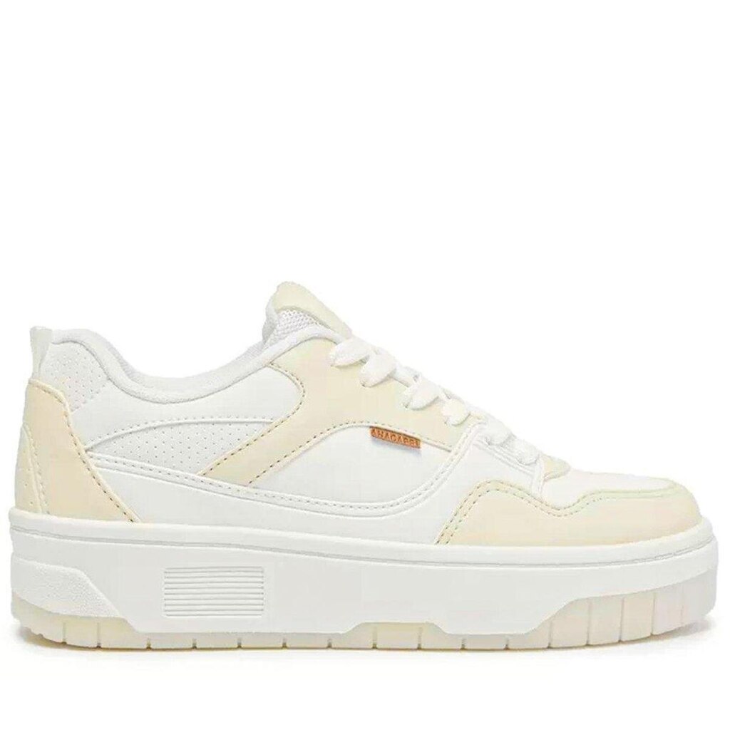 Tenis Anacapri Sola Estruturada Branco E Bege