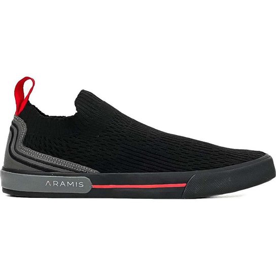 Tênis Aramis Stripe Knit Masculino - Preto+Vermelho Menor preço em Tênis Aramis Stripe Knit Masculino - Preto+Vermelho