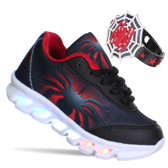 Tenis Aranha Infantil Menino Luzinha Luz Led Pisou Piscou Com Pulseira Preto - Preto é ruim? Tenis Aranha Infantil Menino Luzinha Luz Led Pisou Piscou Com Pulseira Preto - Preto é boa?