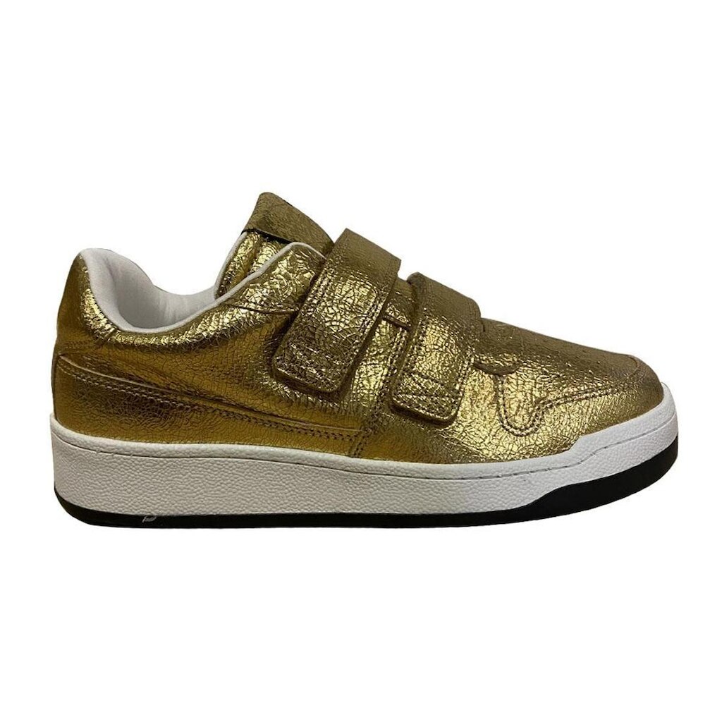 Tênis Arezzo Slip On Dourado Tiras