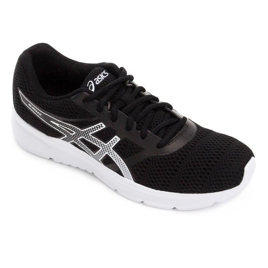 Tênis Asics Blocker Feminino - Preto+Prata Menor preço em Tênis Asics Blocker Feminino - Preto+Prata