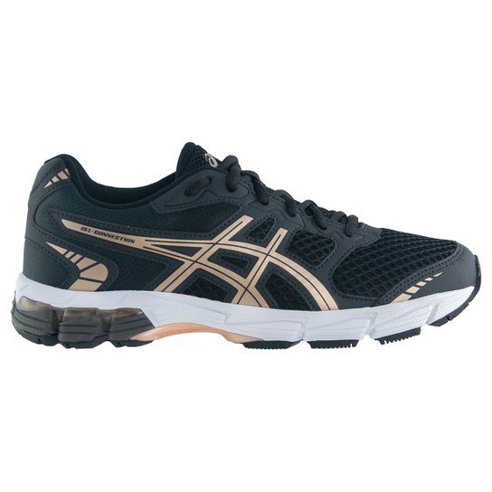 Tênis Asics Gel Connection Feminino - Preto e Dourado Menor preço em Tênis Asics Gel Connection Feminino - Preto e Dourado